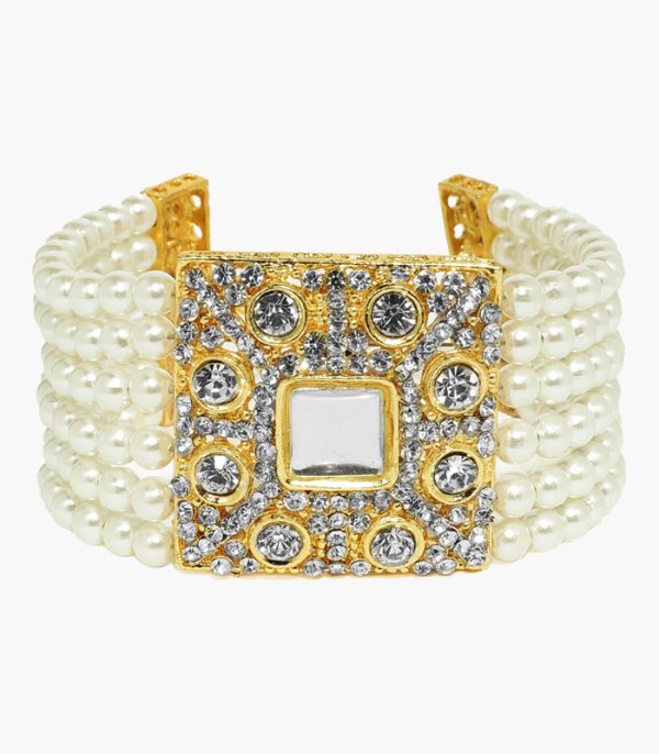 Gold-Toned-Alloy-Gold-Plated-Cuff-Bracelet